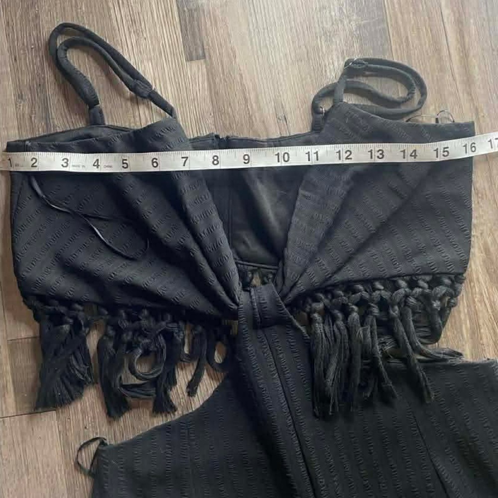 Elegant Black Fringe Jumpsuit - Picture 7 of 12